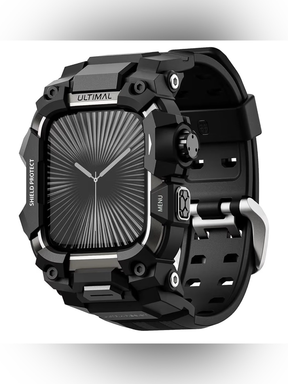 Rugged Smartwatch Band 46mm for Apple Series 11/10 BLACK 
Fits 6.3-9” wrist